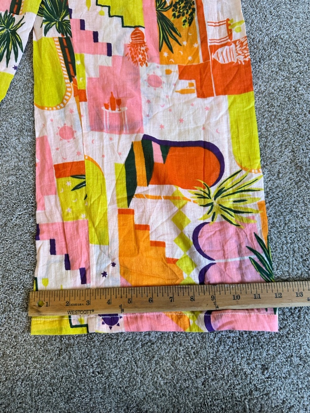 Haute Hippie Abstract Wide Leg Pants Womens XL Colorful Boho Tropical Loungewear - Picture 2 of 11